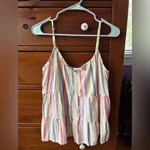Old Navy Striped Multicolor Sleeveless Top, size large
